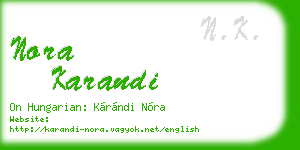 nora karandi business card